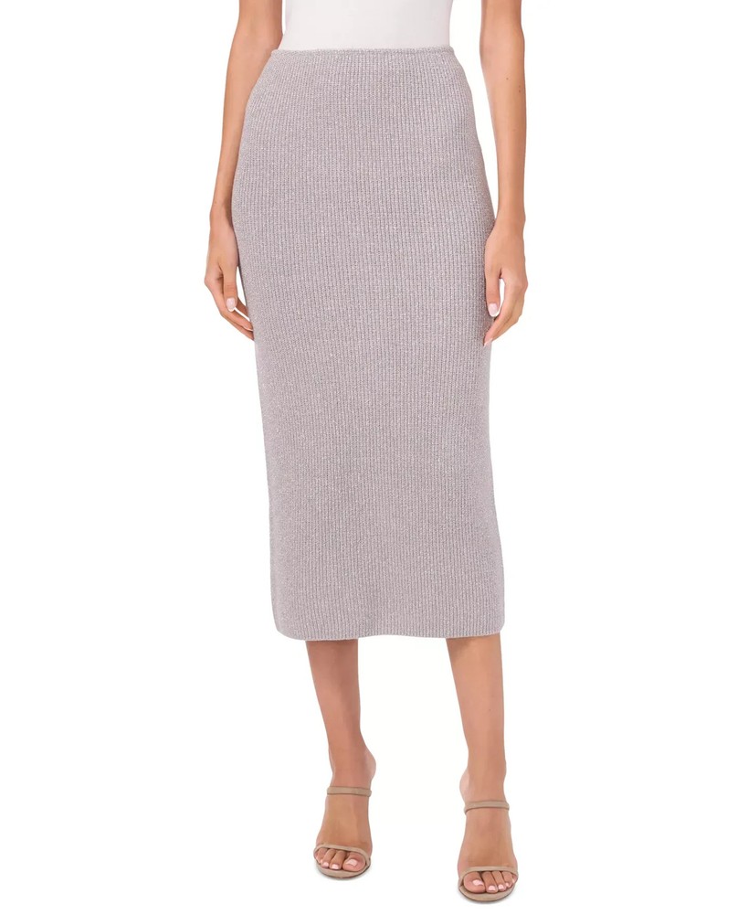 Vince Camuto Women's Skirt Sz M Metallic-Knit Midi