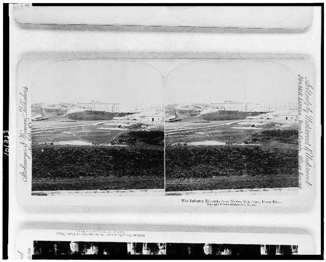 Photo:San Juan Puerto Rico 1900 Infantry Barracks at Morro Stereograph