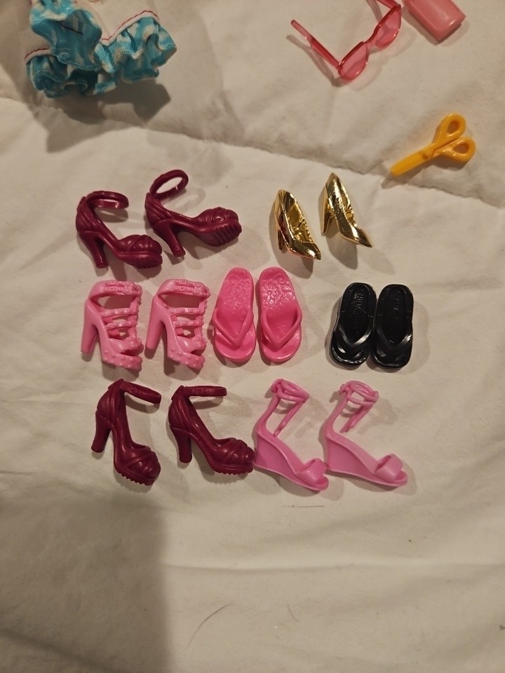 Barbie Doll Shoes Lot 7 piece Assorted Styles and Colors