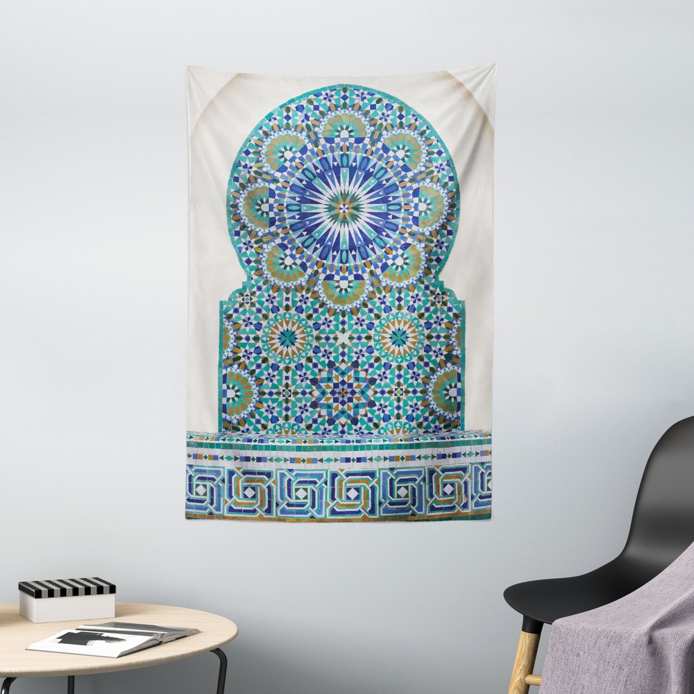 Moroccan Tapestry Eastern Ceramic Tile Print Wall Hanging Decor