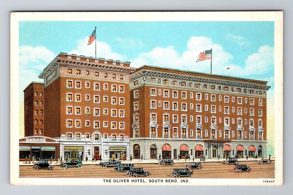 South Bend IN-Indiana, The Oliver Hotel, Advertising, Antique Vintage Postcard