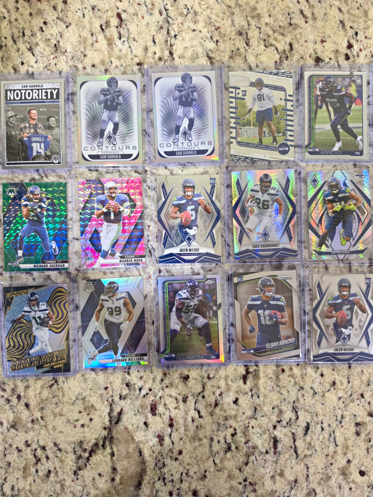 Seattle Seahawks 15 Card Lot!  Sam Darnold Jalen Milroe