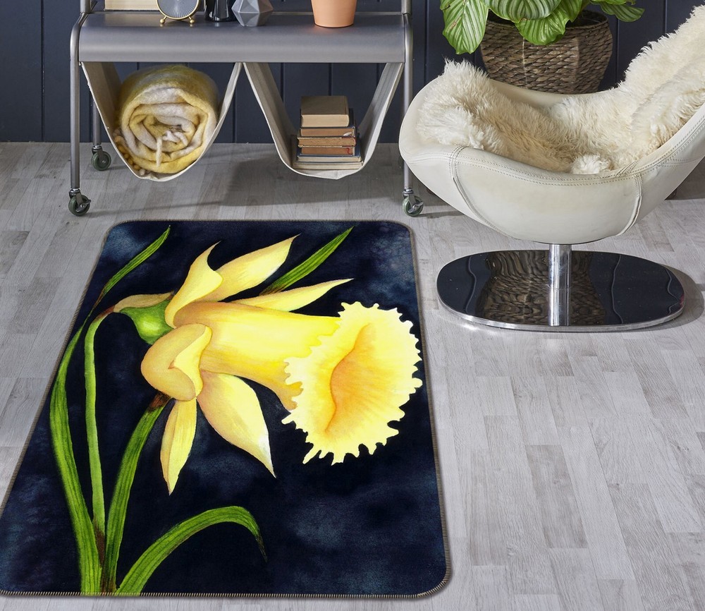 3D Yellow Flower ZHUC1350 Game Non Slip Carpet Mat Photo Carpet Amy