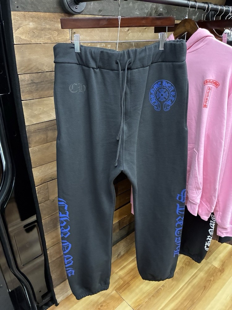 Chrome Hearts Black/Blue Horseshoe Sweatpants L