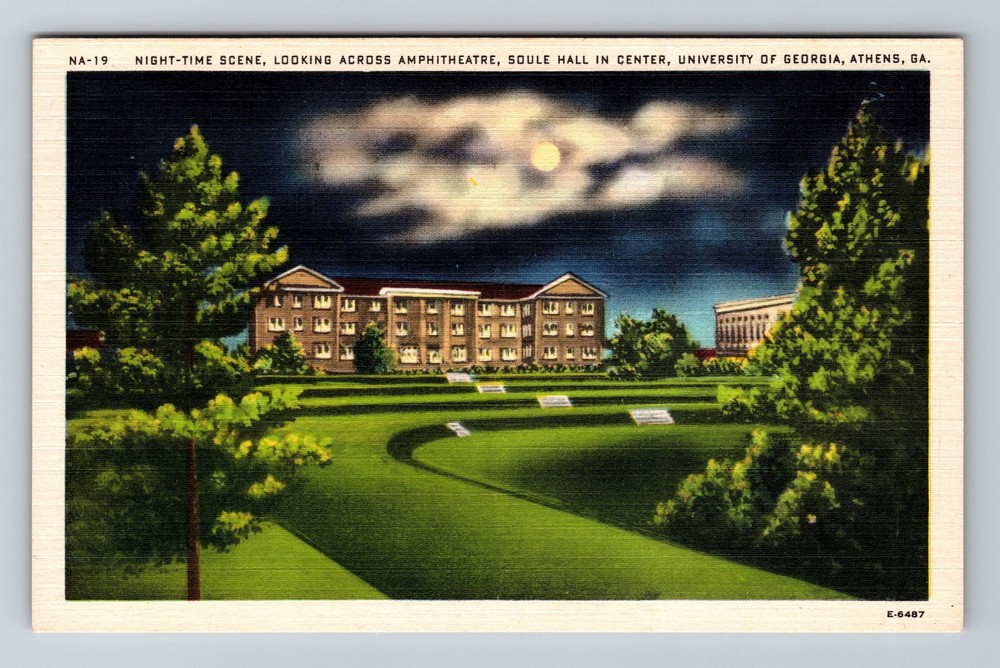 Athens GA-Georgia Amphitheatre Soule Hall Vintage Postcard Standard Souvenir PC