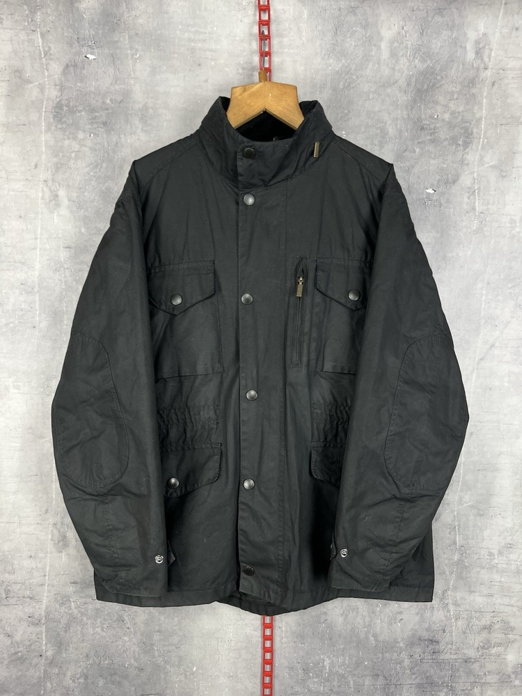 Barbour Sapper Black Waxed Waterproof Biker Jacket with Hood