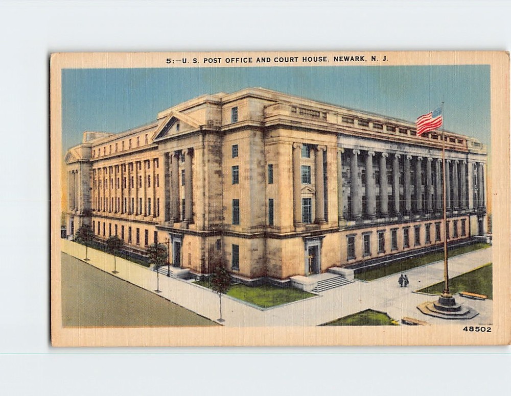 Postcard US Post Office & Court House Newark NJ