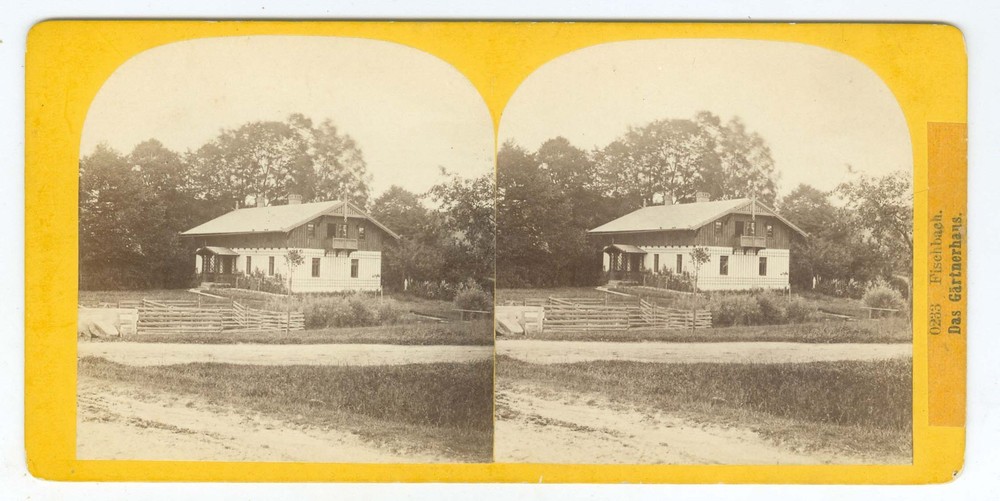 G5089~ GERMANY – Fischbach – Gardenhouse 1870s Stereoview