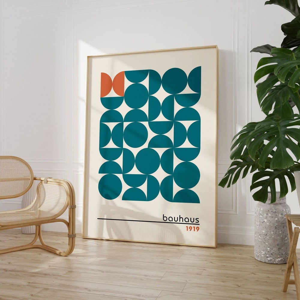 Bauhaus Geometric Wall Art Printable Exhibition Poster Mid-Century Design