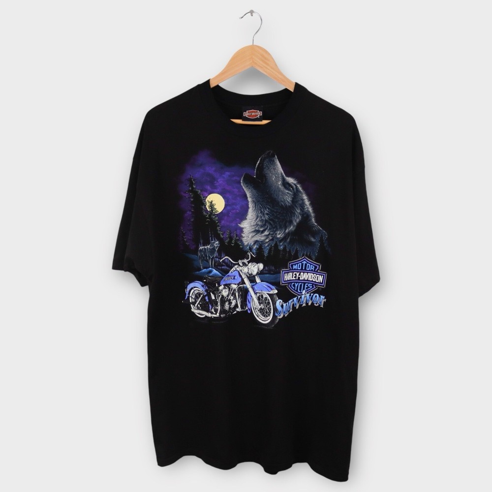 Vintage Harley Davidson T-Shirt Men’s Size XL Single Stitch 90’s Wolf Biker