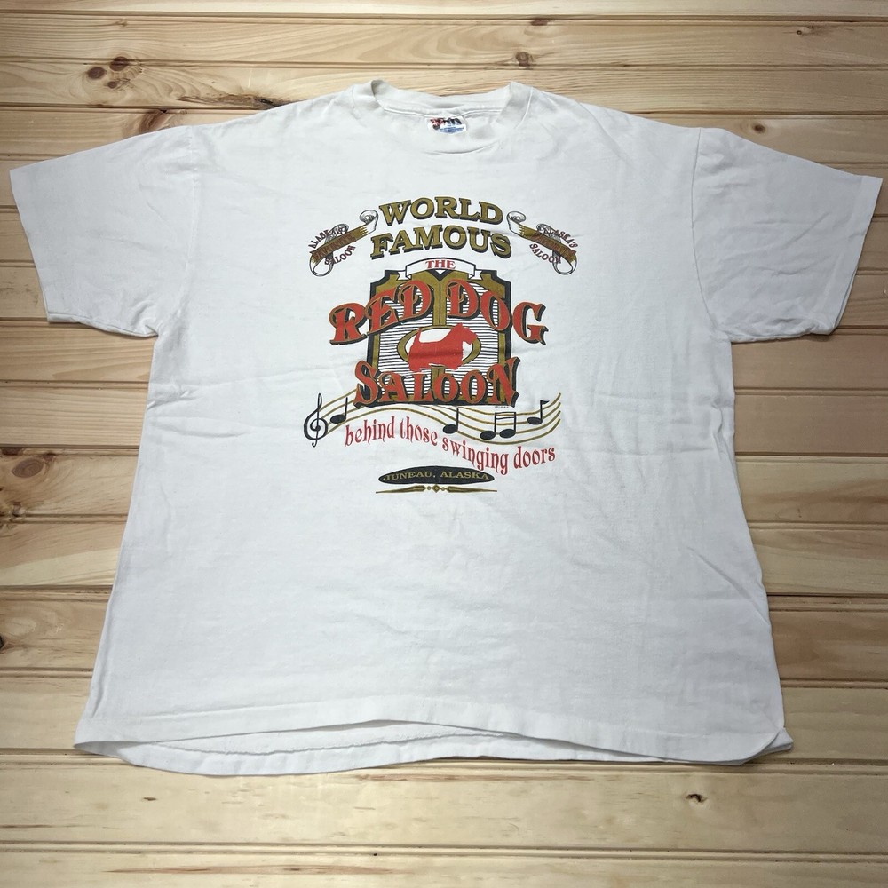 Vintage 90s World Famous Red Dog Saloon Alaska Single Stitch Shirt Size Large