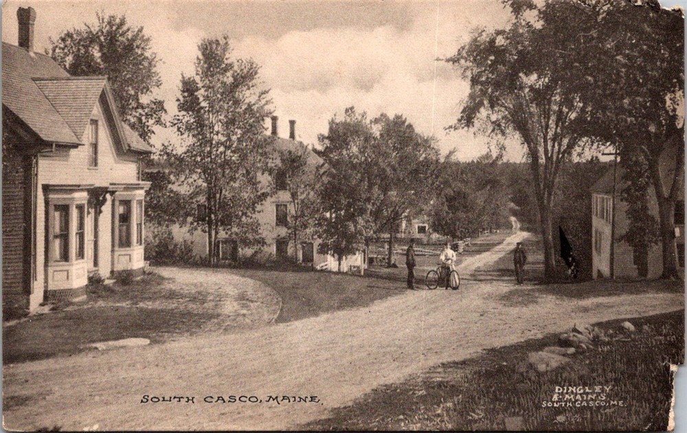 Street View of South Casco ME c1911 Vintage Postcard Q78