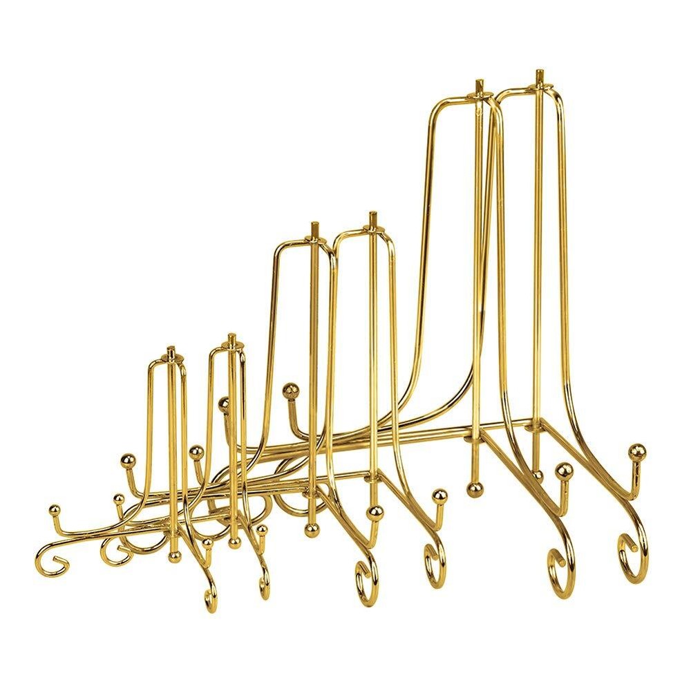 6 Pack Gold Iron Easel Plate Stand for Displaying Art and Photos