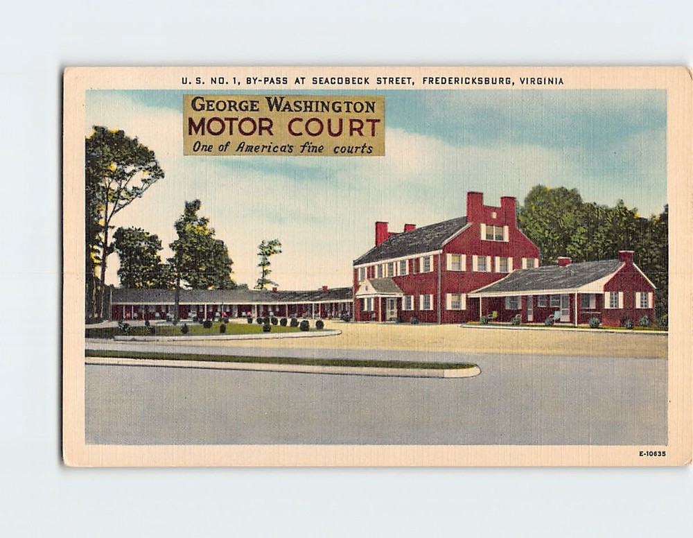 Postcard George Washington Motor Court Fredericksburg Virginia USA
