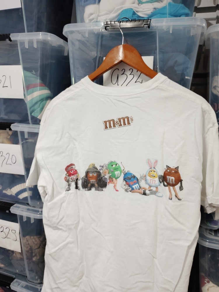 Vtg M&M Chocolate Is Better Vtg Shirt White Size  L Snack Memorabilia A36