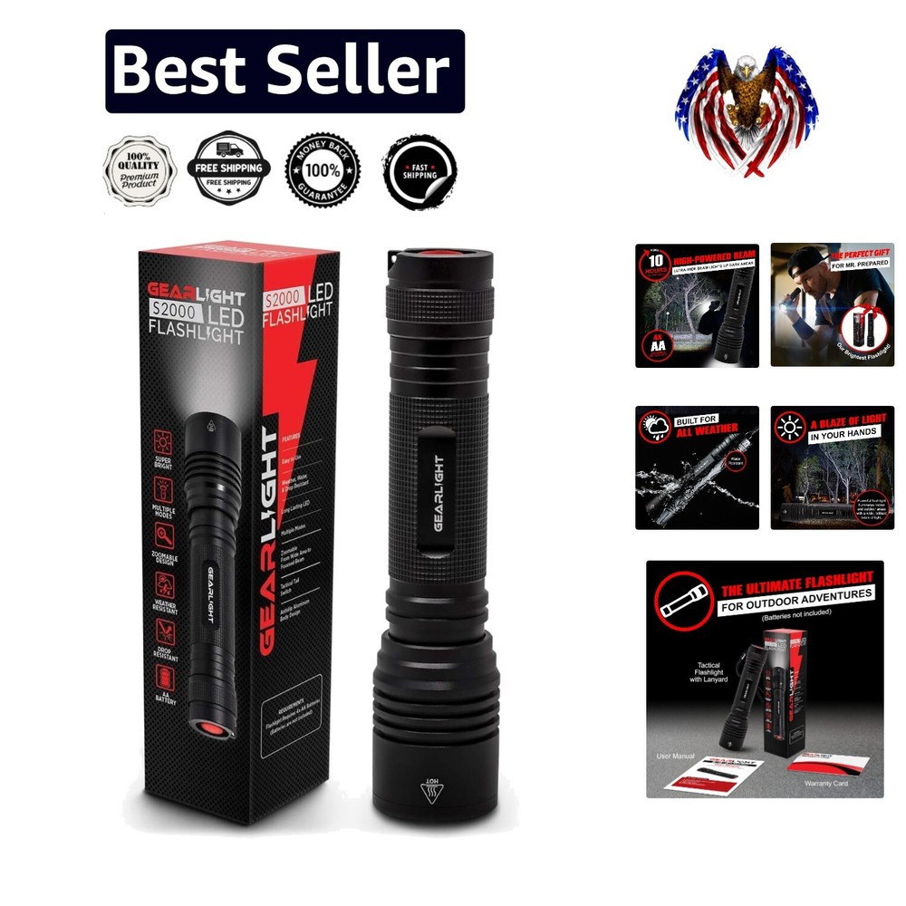 Versatile LED Flashlight - 12 Watts, Ideal for Camping & Emergency Situations