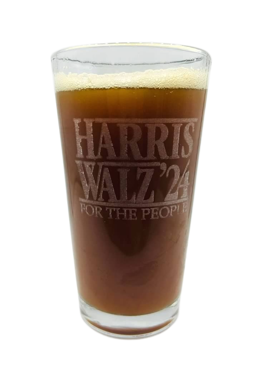 KAMALA HARRIS TIM WALZ 2024 President Election Democrat Beer PINT GLASS Engraved