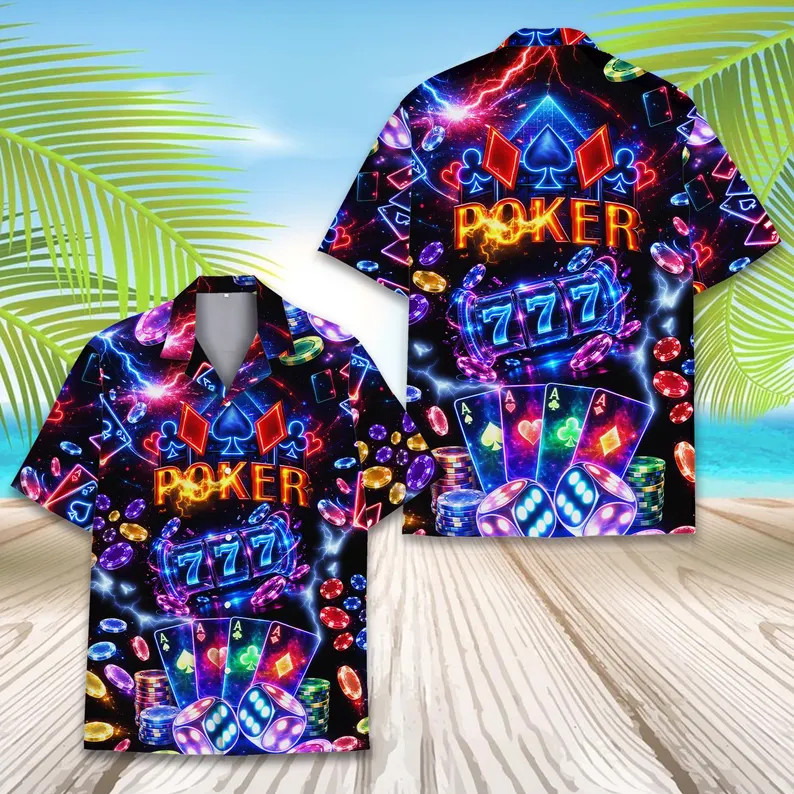 Gambling Casino Hawaii Shirt Mens Dice Cards Poker
