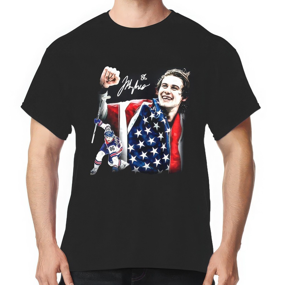Jack Hughes #86 USA Hockey Team 2026 Winter Olympics Gold Unisex Cotton T-Shirt