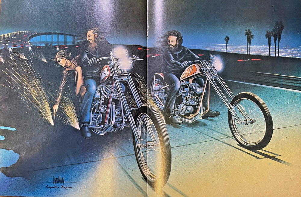David Mann Poster Motorcycle Riders Lighting Sparklers Fourth of July