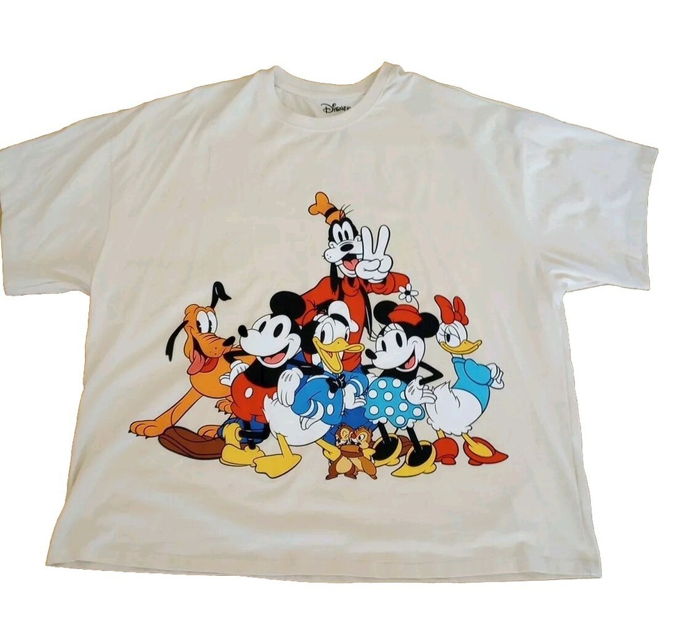 Disney Mickey Mouse Oversized Beige Unisex Shirt Size 2XL Hot Topic