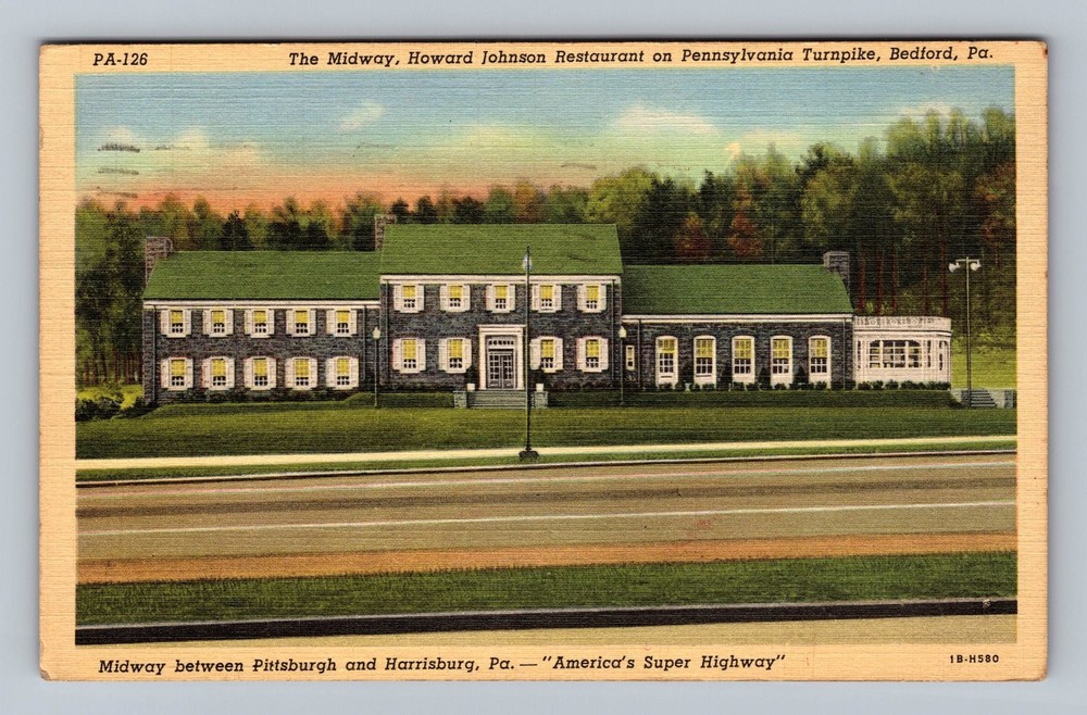 Bedford PA-Pennsylvania The Midway Restaurant Vintage c1944 Postcard