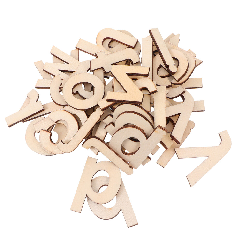 104 Pcs Removable Alphabet Decorative Wood Chips Festival Decorations Letter