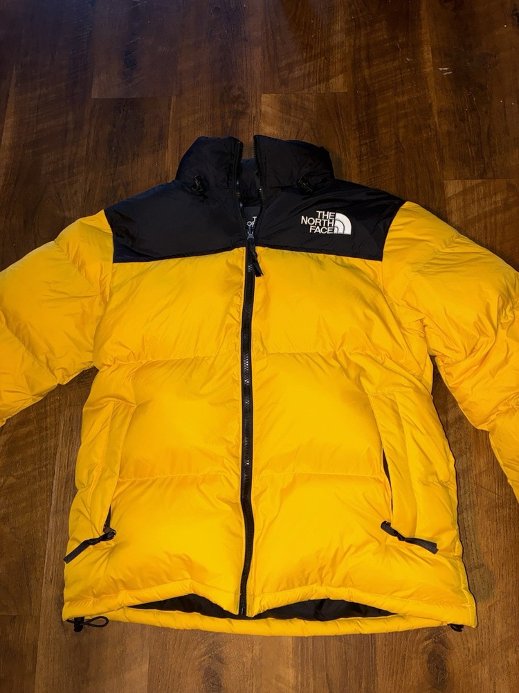 The North Face 700 Fill Yellow Black Puffer Jacket Men's medium Winter Outdoor