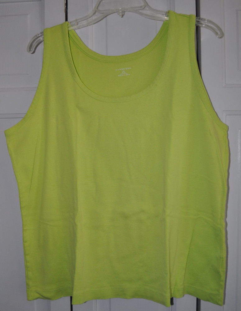 Lands' End Women's XL (18-20) Tank Top - Green - 100% Cotton