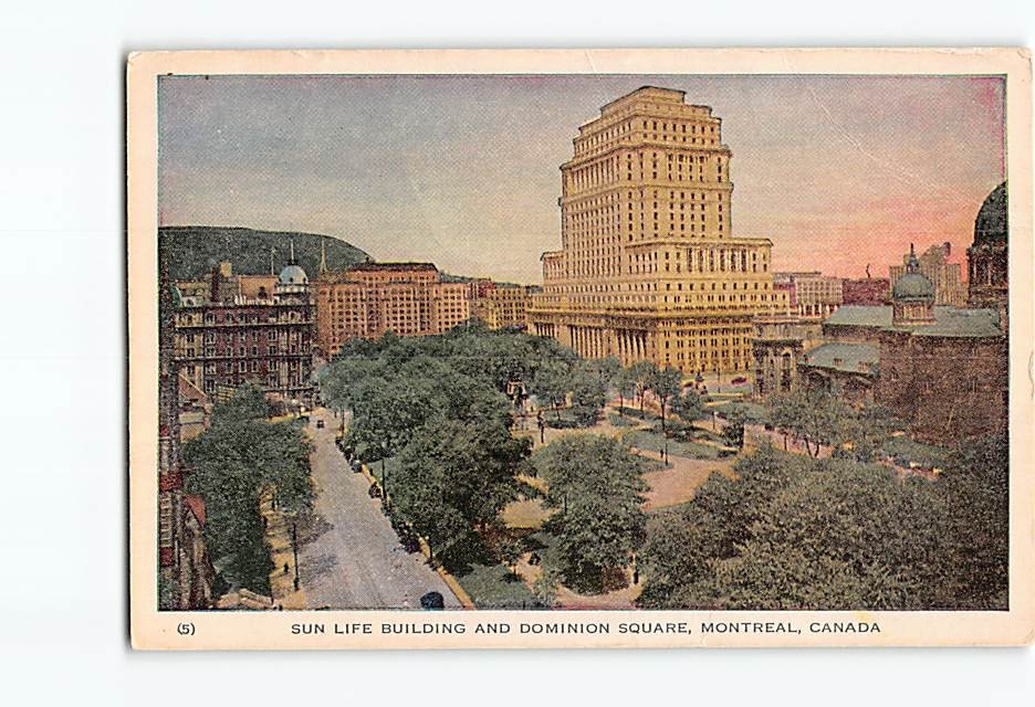 Postcard Sun Life Building and Dominion Square Montreal Quebec Canada