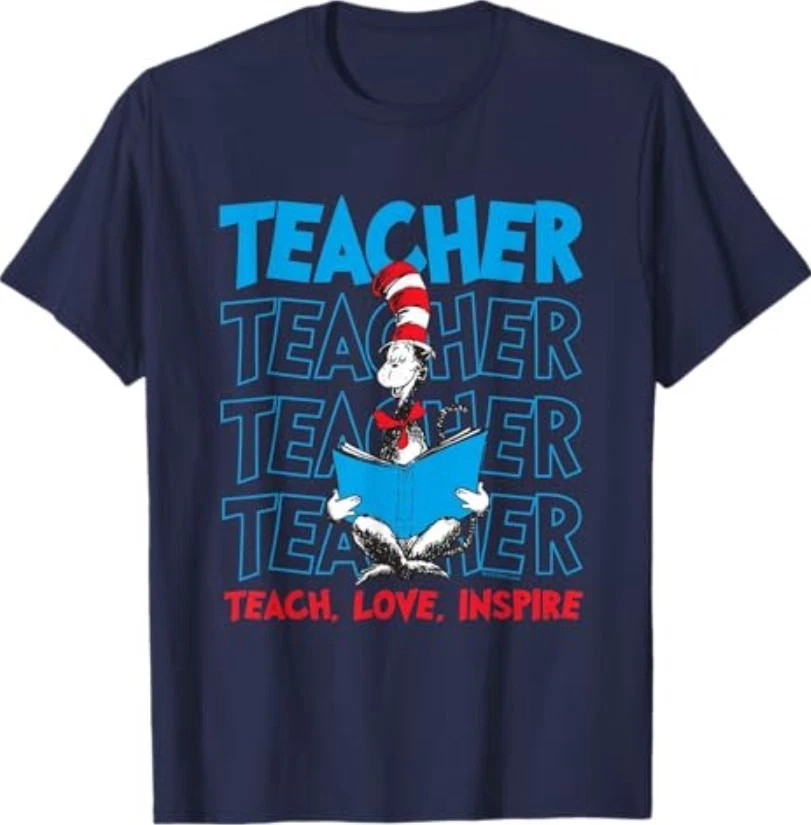 Dr Seuss Cat in The Hat Teacher Officially Licensed T-Shirt