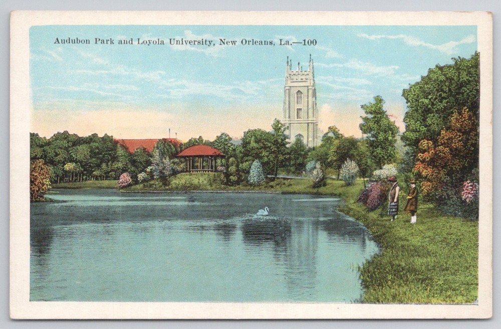 Audubon Park Loyola University New Orleans LA Vintage Postcard E. C. Kropp
