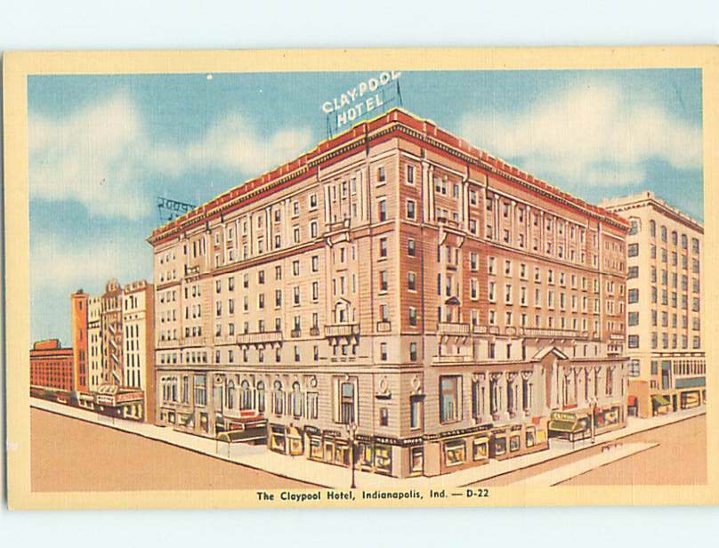 Unused Linen CLAYPOOL HOTEL Indianapolis Indiana IN q6878