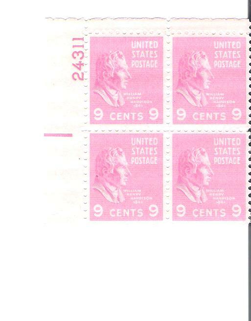 Scott # 814  US W H Harrison  M/NH  O/G  1 stamp only