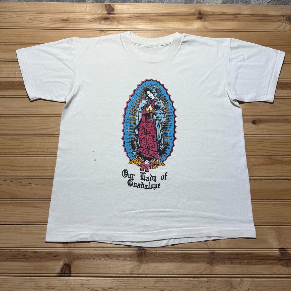 Vintage 90s Our Lady Of Guadalupe Religious Christian Graphic T-Shirt - Large