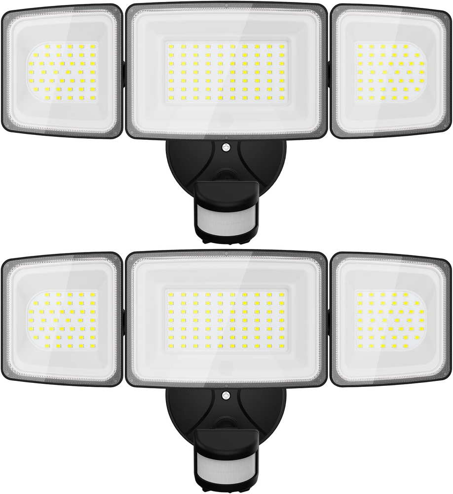 2 Pack 100W LED Security Lights Motion Sensor Outdoor, 9000LM Super Bright Flood