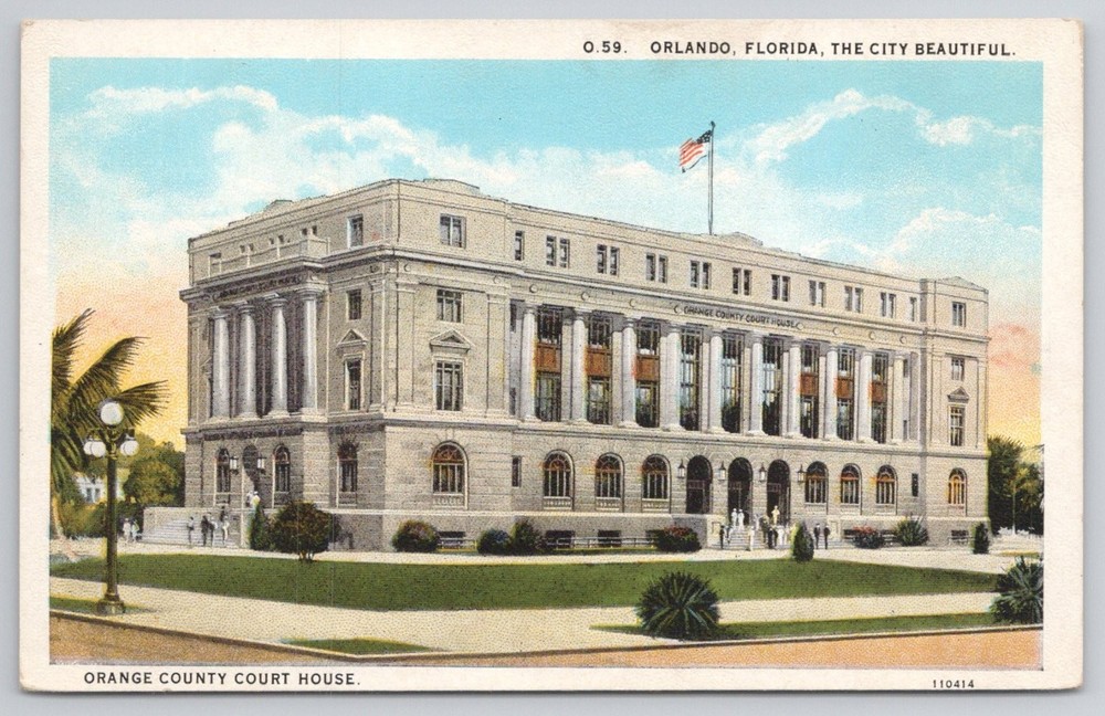 Orlando FL Orange County Court House American Art Colored Postcard O.59