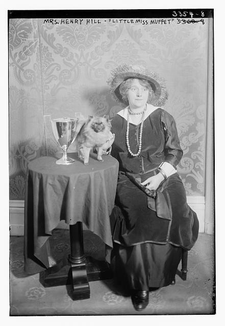 Photo:Mrs. Henry Hill Little Miss Muffet with Pet Dog ca. 1910s