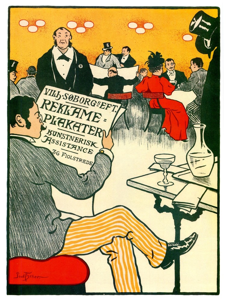 7994.Decoration Poster.Home Room wall art interior design.Reading Newspaper guy