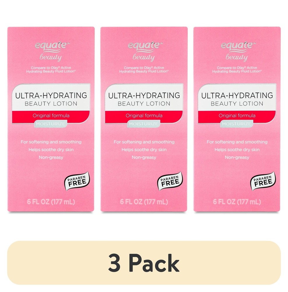 (3 pack) Equate Ultra Hydrating Beauty Lotion, 6 fl oz