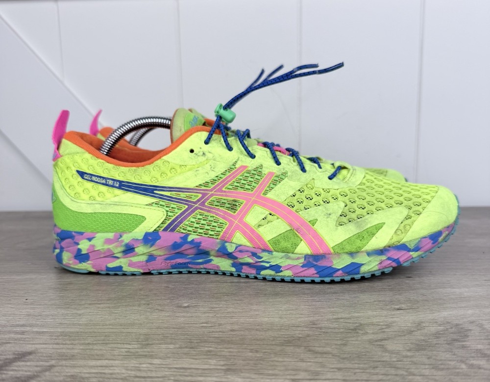 Asics Gel-Noosa Tri 12 Shoes Mens Size 11 Green Multicolor Road Running Sneakers