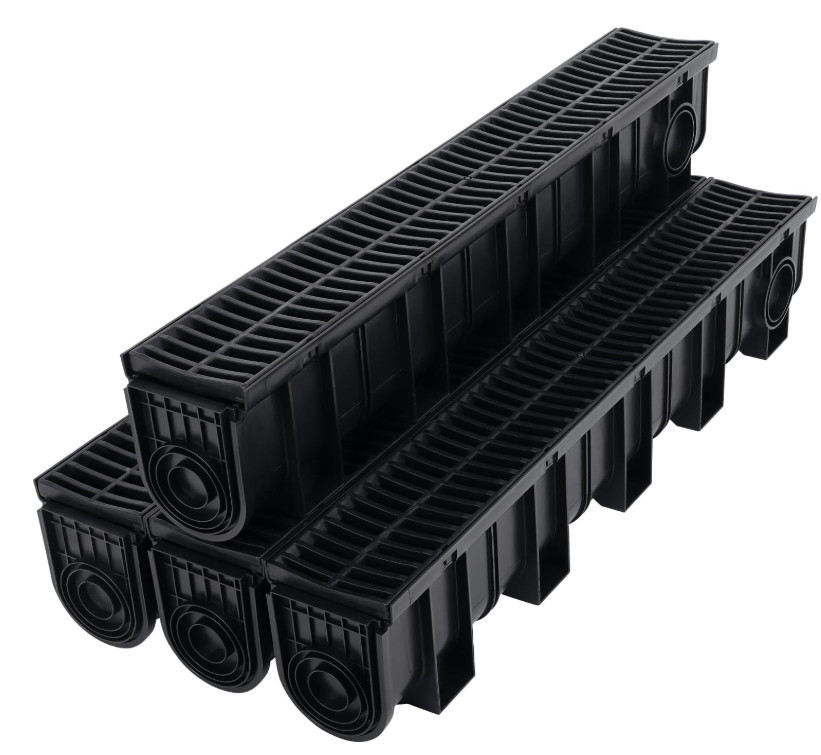 Drainage Trench Driveway Channel Drain Kit Plastic Grate-5.9