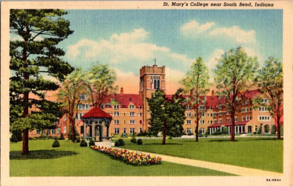 Linen St. Mary'S College - Notre Dame South Bend Indiana IN m/14 BJ8511