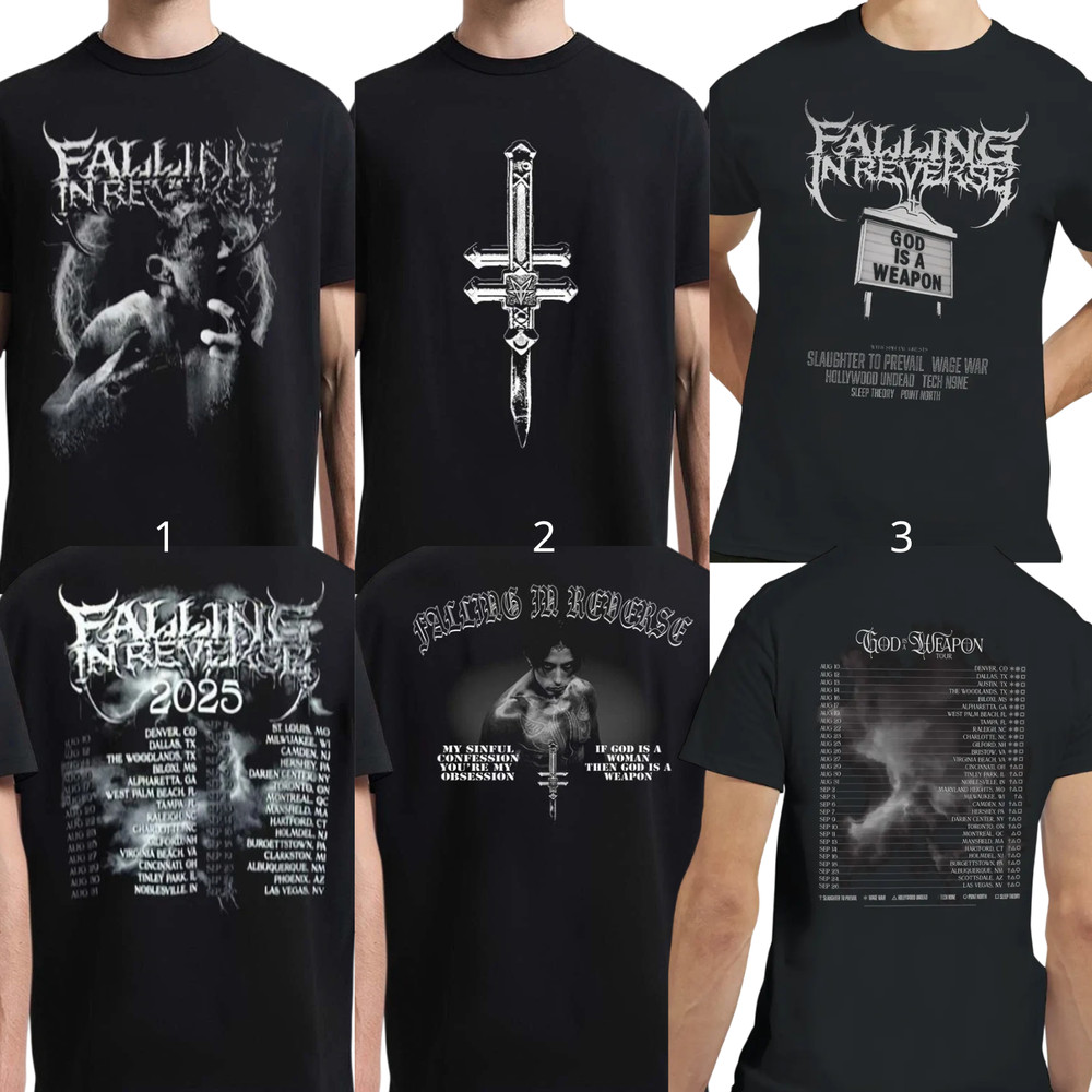 NEW HOT!!! Falling In Reverse 2025 Tour Merch Reprin T-Shirt Double Sides