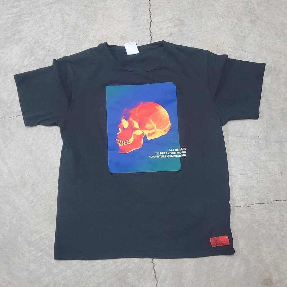 Zara Men Thermal Skull Graphic T-Shirt
