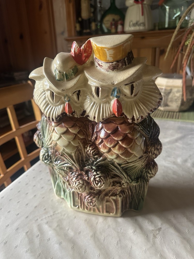 McCoy Pottery Cookie Jar  “When Shadows Fall” Vintage Owls