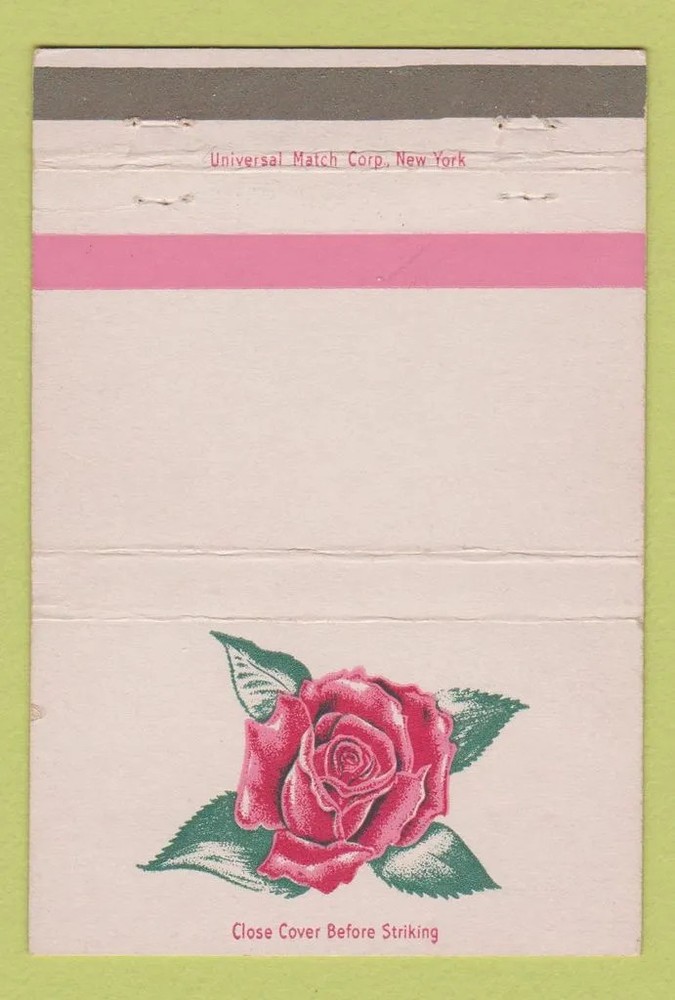 Matchbook Cover - Universal Match Rose 40 Strike