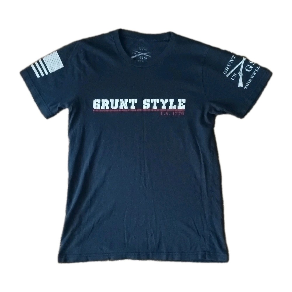 Grunt Style T-Shirt Men's Size Medium Tactical T Shirt  Navy Blue USA