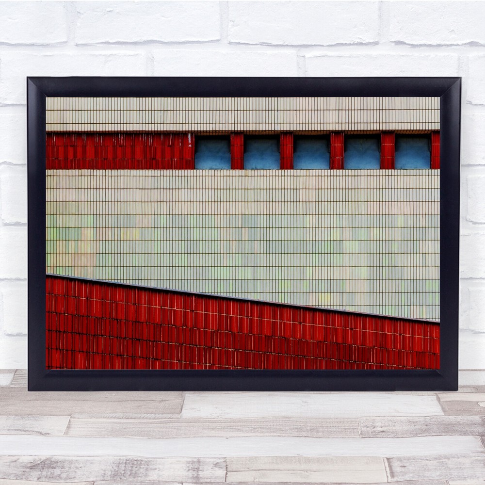 City Wall Window Red Shapes Geometry Facade Architecture Wall Art Print