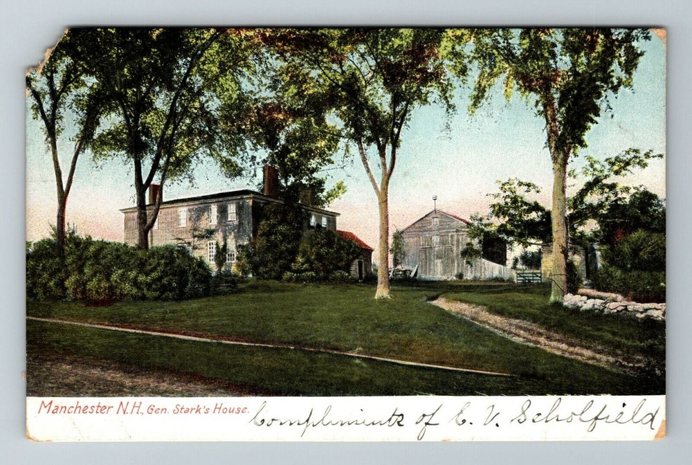 Manchester NH-New Hampshire, General Stark's House, Outside, Vintage Postcard